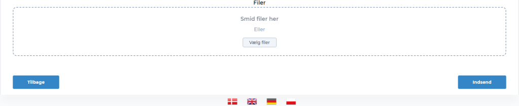 3. Under dette step kan du uploade relevante filer for den pågældende sag.